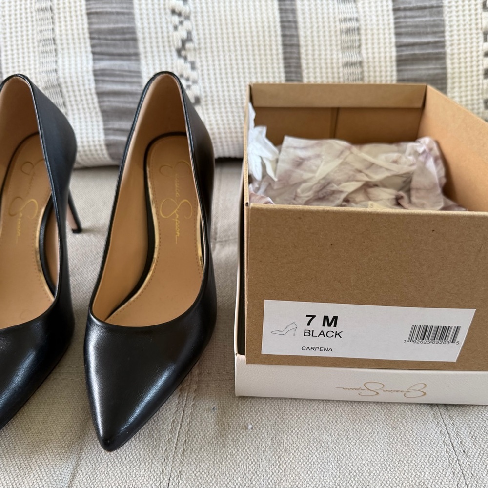 Jessica Simpson Black Pointed-Toe Stiletto Pumps